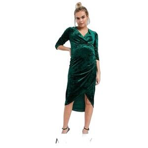 Velvet Green Mid Wrap Dress Size 12 Maternity